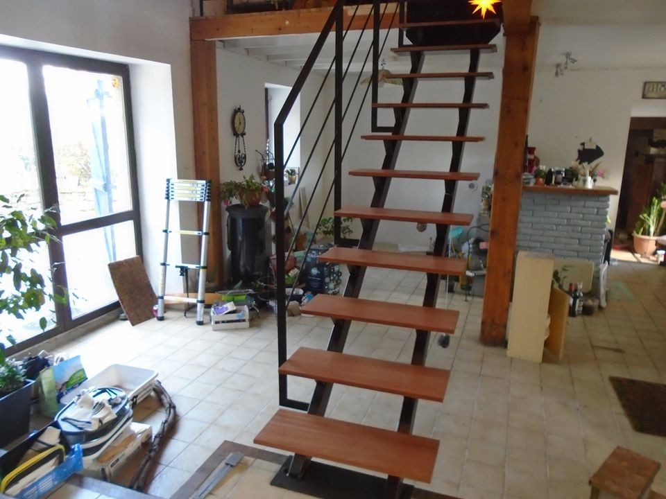 Escalier fer et bois