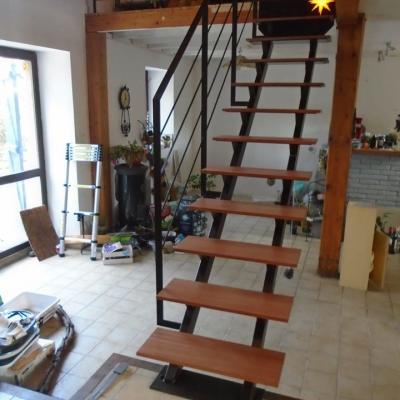 Escalier fer et bois