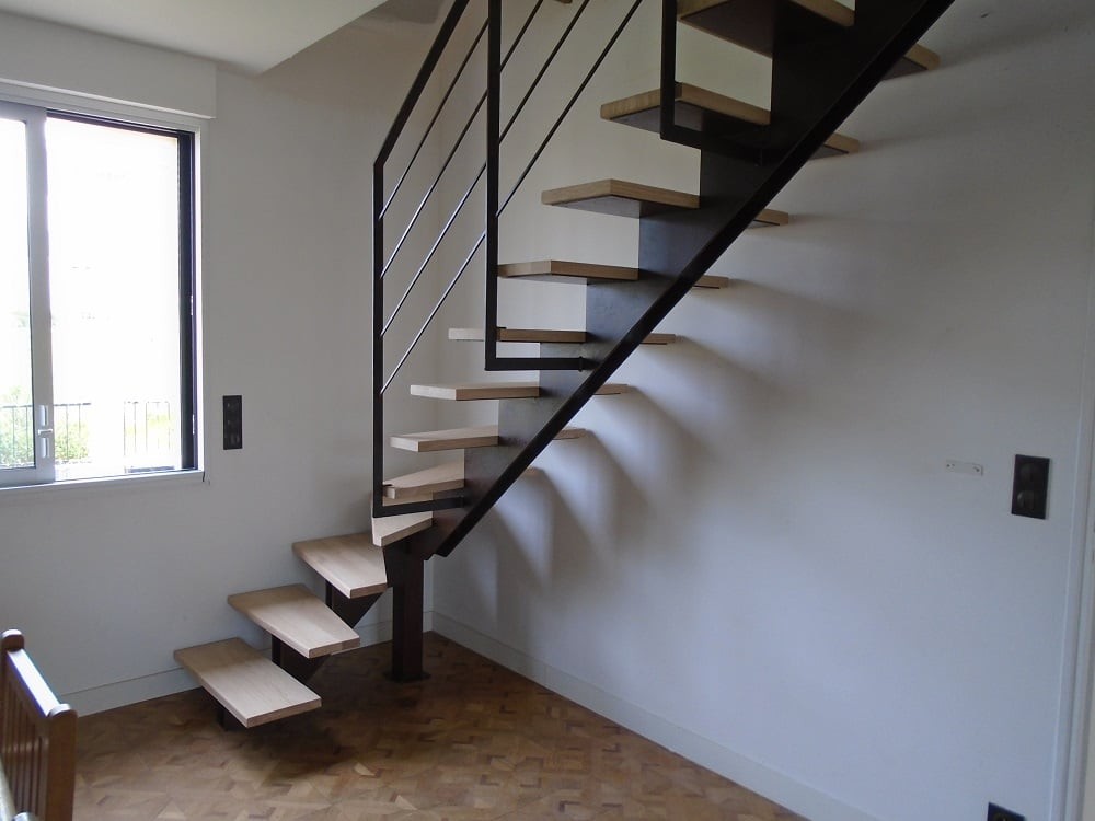 Escalier metallique fer et bois