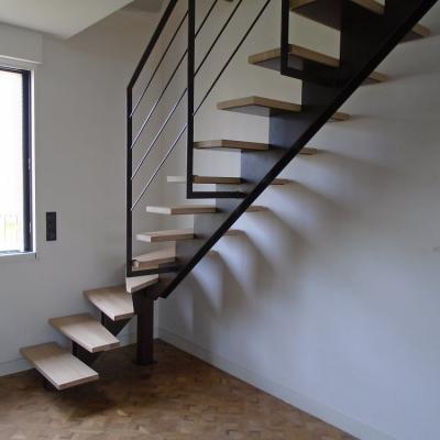 Escalier metallique fer et bois